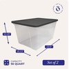 image:imageHOMZ 10Pack Snaplock Small Clear Plastic Storage Organizer Bins wLids 6 Quart Gray  Stackable Container Boxes for Bedroom Bathroom Garage and Office OrganizationGray Lid