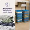 image:imageHOMZ 10Pack Snaplock Small Clear Plastic Storage Organizer Bins wLids 6 Quart Gray  Stackable Container Boxes for Bedroom Bathroom Garage and Office OrganizationBlue Lid