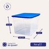 image:imageHOMZ 10Pack Snaplock Small Clear Plastic Storage Organizer Bins wLids 6 Quart Gray  Stackable Container Boxes for Bedroom Bathroom Garage and Office OrganizationBlue Lid