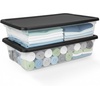 image:imageHOMZ 10Pack Snaplock Small Clear Plastic Storage Organizer Bins wLids 6 Quart Gray  Stackable Container Boxes for Bedroom Bathroom Garage and Office OrganizationGray Lid