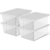 image:imageHOMZ 10Pack Snaplock Small Clear Plastic Storage Organizer Bins wLids 6 Quart Gray  Stackable Container Boxes for Bedroom Bathroom Garage and Office OrganizationWhite Lid