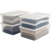 image:imageHOMZ 10Pack Snaplock Small Clear Plastic Storage Organizer Bins wLids 6 Quart Gray  Stackable Container Boxes for Bedroom Bathroom Garage and Office OrganizationWhite Lid