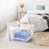 image:imageHOMZ 10Pack Snaplock Small Clear Plastic Storage Organizer Bins wLids 6 Quart Gray  Stackable Container Boxes for Bedroom Bathroom Garage and Office OrganizationWhite Lid