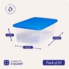 image:imageHOMZ 10Pack Snaplock Small Clear Plastic Storage Organizer Bins wLids 6 Quart Gray  Stackable Container Boxes for Bedroom Bathroom Garage and Office OrganizationBlue Lid