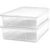image:imageHOMZ 10Pack Snaplock Small Clear Plastic Storage Organizer Bins wLids 6 Quart Gray  Stackable Container Boxes for Bedroom Bathroom Garage and Office OrganizationWhite Lid