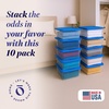 image:imageHOMZ 10Pack Snaplock Small Clear Plastic Storage Organizer Bins wLids 6 Quart Gray  Stackable Container Boxes for Bedroom Bathroom Garage and Office OrganizationBlue Lid