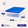 image:imageHOMZ 10Pack Snaplock Small Clear Plastic Storage Organizer Bins wLids 6 Quart Gray  Stackable Container Boxes for Bedroom Bathroom Garage and Office OrganizationBlue Lid