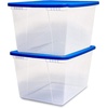 image:imageHOMZ 10Pack Snaplock Small Clear Plastic Storage Organizer Bins wLids 6 Quart Gray  Stackable Container Boxes for Bedroom Bathroom Garage and Office OrganizationBlue Lid
