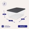 image:imageHOMZ 10Pack Snaplock Small Clear Plastic Storage Organizer Bins wLids 6 Quart Gray  Stackable Container Boxes for Bedroom Bathroom Garage and Office OrganizationGray Lid