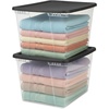 image:imageHOMZ 10Pack Snaplock Small Clear Plastic Storage Organizer Bins wLids 6 Quart Gray  Stackable Container Boxes for Bedroom Bathroom Garage and Office OrganizationGray Lid