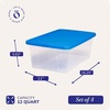 image:imageHOMZ 10Pack Snaplock Small Clear Plastic Storage Organizer Bins wLids 6 Quart Gray  Stackable Container Boxes for Bedroom Bathroom Garage and Office OrganizationBlue Lid