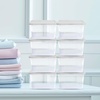 image:imageHOMZ 10Pack Snaplock Small Clear Plastic Storage Organizer Bins wLids 6 Quart Gray  Stackable Container Boxes for Bedroom Bathroom Garage and Office OrganizationWhite Lid