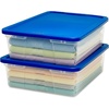 image:imageHOMZ 10Pack Snaplock Small Clear Plastic Storage Organizer Bins wLids 6 Quart Gray  Stackable Container Boxes for Bedroom Bathroom Garage and Office OrganizationBlue Lid