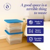 image:imageHOMZ 10Pack Snaplock Small Clear Plastic Storage Organizer Bins wLids 6 Quart Gray  Stackable Container Boxes for Bedroom Bathroom Garage and Office OrganizationBlue Lid
