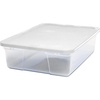 image:imageHOMZ 10Pack Snaplock Small Clear Plastic Storage Organizer Bins wLids 6 Quart Gray  Stackable Container Boxes for Bedroom Bathroom Garage and Office OrganizationWhite Lid