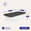 image:imageHOMZ 10Pack Snaplock Small Clear Plastic Storage Organizer Bins wLids 6 Quart Gray  Stackable Container Boxes for Bedroom Bathroom Garage and Office OrganizationGray Lid