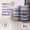 image:imageHOMZ 10Pack Snaplock Small Clear Plastic Storage Organizer Bins wLids 6 Quart Gray  Stackable Container Boxes for Bedroom Bathroom Garage and Office OrganizationWhite Lid