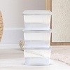 image:imageHOMZ 10Pack Snaplock Small Clear Plastic Storage Organizer Bins wLids 6 Quart Gray  Stackable Container Boxes for Bedroom Bathroom Garage and Office OrganizationWhite Lid
