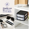 image:imageHOMZ 2 Drawer Storage Cart Wide Plastic Container Black Frame 2PackBlack frame with clear drawers