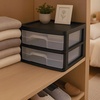 image:imageHOMZ 2 Drawer Storage Cart Wide Plastic Container Black Frame 2PackBlack frame with clear drawers