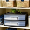 image:imageHOMZ 2 Drawer Storage Cart Wide Plastic Container Black Frame 2PackBlack frame with clear drawers