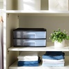 image:imageHOMZ 2 Drawer Storage Cart Wide Plastic Container Black Frame 2PackBlack frame with clear drawers