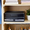 image:imageHOMZ 2 Drawer Storage Cart Wide Plastic Container Black Frame 2PackBlack frame with smoke tint drawers