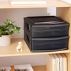 image:imageHOMZ 2 Drawer Storage Cart Wide Plastic Container Black Frame 2PackBlack frame with smoke tint drawers