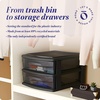 image:imageHOMZ 2 Drawer Storage Cart Wide Plastic Container Black Frame 2PackBlack frame with smoke tint drawers