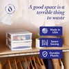 image:imageHOMZ 2 Drawer Storage Cart Wide Plastic Container Black Frame 2PackWhite frame with clear drawers