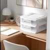 image:imageHOMZ 2 Drawer Storage Cart Wide Plastic Container Black Frame 2PackWhite frame with clear drawers