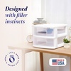 image:imageHOMZ 2 Drawer Storage Cart Wide Plastic Container Black Frame 2PackWhite frame with clear drawers