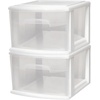 image:imageHOMZ 2Pack 1Drawer Storage Cart Clear Plastic Container 15 Wide Body Black Frame  Organizing Drawer Containers for Home Bathroom Bedroom Office and ClassroomWhite frame with clear drawers