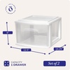 image:imageHOMZ 2Pack 1Drawer Storage Cart Clear Plastic Container 15 Wide Body Black Frame  Organizing Drawer Containers for Home Bathroom Bedroom Office and ClassroomWhite frame with clear drawers