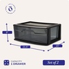 image:imageHOMZ 2Pack 1Drawer Storage Cart Clear Plastic Container 15 Wide Body Black Frame  Organizing Drawer Containers for Home Bathroom Bedroom Office and ClassroomBlack frame with smoke tint drawers