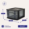 image:imageHOMZ 2Pack 1Drawer Storage Cart Clear Plastic Container 15 Wide Body Black Frame  Organizing Drawer Containers for Home Bathroom Bedroom Office and ClassroomBlack frame with smoke tint drawer