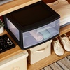 image:imageHOMZ 2Pack 1Drawer Storage Cart Clear Plastic Container 15 Wide Body Black Frame  Organizing Drawer Containers for Home Bathroom Bedroom Office and ClassroomBlack frame with clear drawers