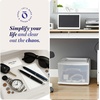 image:imageHOMZ 2Pack 1Drawer Storage Cart Clear Plastic Container 15 Wide Body Black Frame  Organizing Drawer Containers for Home Bathroom Bedroom Office and ClassroomWhite frame with clear drawers
