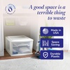image:imageHOMZ 2Pack 1Drawer Storage Cart Clear Plastic Container 15 Wide Body Black Frame  Organizing Drawer Containers for Home Bathroom Bedroom Office and ClassroomWhite frame with clear drawers