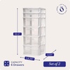 image:imageHOMZ 2Pack Drawer Tower 5Tier Clear Plastic Storage Organizer Unit Black Frame  MultiPurpose Container Drawers for Bedroom Bathroom and Office OrganizationWhite