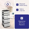 image:imageHOMZ 2Pack Drawer Tower 5Tier Clear Plastic Storage Organizer Unit Black Frame  MultiPurpose Container Drawers for Bedroom Bathroom and Office OrganizationBlack