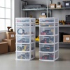 image:imageHOMZ 2Pack Drawer Tower 5Tier Clear Plastic Storage Organizer Unit Black Frame  MultiPurpose Container Drawers for Bedroom Bathroom and Office OrganizationWhite