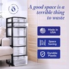 image:imageHOMZ 2Pack Drawer Tower 5Tier Clear Plastic Storage Organizer Unit Black Frame  MultiPurpose Container Drawers for Bedroom Bathroom and Office OrganizationBlack
