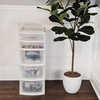 image:imageHOMZ 2Pack Drawer Tower 5Tier Clear Plastic Storage Organizer Unit Black Frame  MultiPurpose Container Drawers for Bedroom Bathroom and Office OrganizationWhite