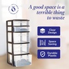 image:imageHOMZ 2Pack Drawer Tower 5Tier Clear Plastic Storage Organizer Unit Black Frame  MultiPurpose Container Drawers for Bedroom Bathroom and Office OrganizationBlack