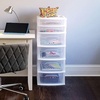 image:imageHOMZ 2Pack Drawer Tower 5Tier Clear Plastic Storage Organizer Unit Black Frame  MultiPurpose Container Drawers for Bedroom Bathroom and Office OrganizationWhite