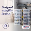 image:imageHOMZ 2Pack Drawer Tower 5Tier Clear Plastic Storage Organizer Unit Black Frame  MultiPurpose Container Drawers for Bedroom Bathroom and Office OrganizationWhite