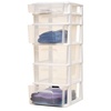image:imageHOMZ 2Pack Drawer Tower 5Tier Clear Plastic Storage Organizer Unit Black Frame  MultiPurpose Container Drawers for Bedroom Bathroom and Office OrganizationWhite
