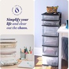 image:imageHOMZ 2Pack Drawer Tower 5Tier Clear Plastic Storage Organizer Unit Black Frame  MultiPurpose Container Drawers for Bedroom Bathroom and Office OrganizationBlack