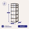 image:imageHOMZ 2Pack Drawer Tower 5Tier Clear Plastic Storage Organizer Unit Black Frame  MultiPurpose Container Drawers for Bedroom Bathroom and Office OrganizationBlack